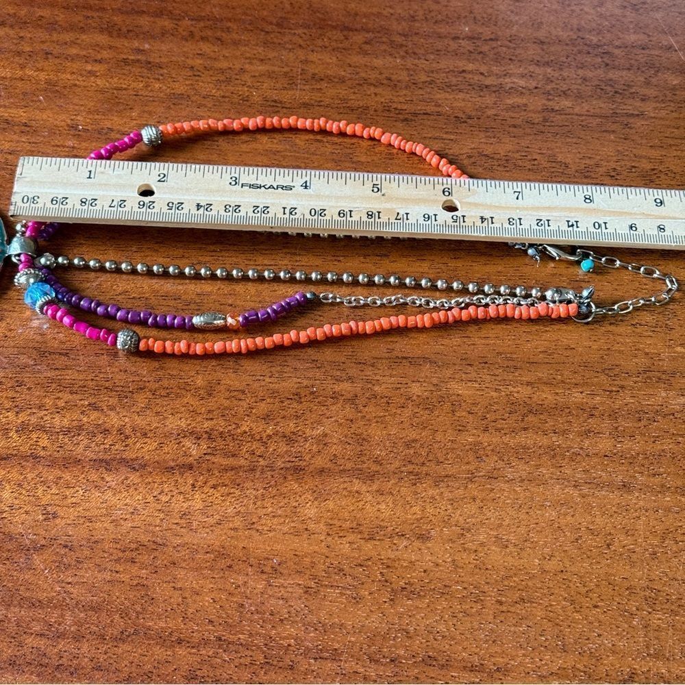 Multicolor Beaded Multi Layer Pendant Necklace Or… - image 8